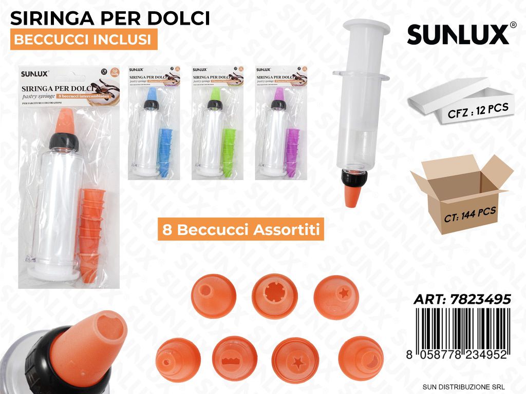 Siringa per Dolci c/ 8 Beccucci Ass.