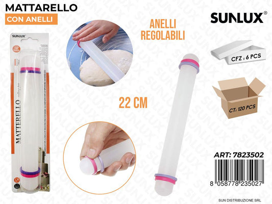 Mattarello c/ Anelli Regolabili 22CM