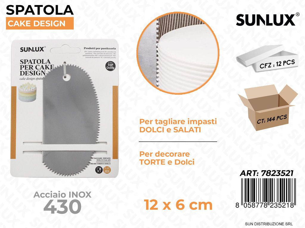 Spatola per Cake Design Acciaio 430 12*6CM