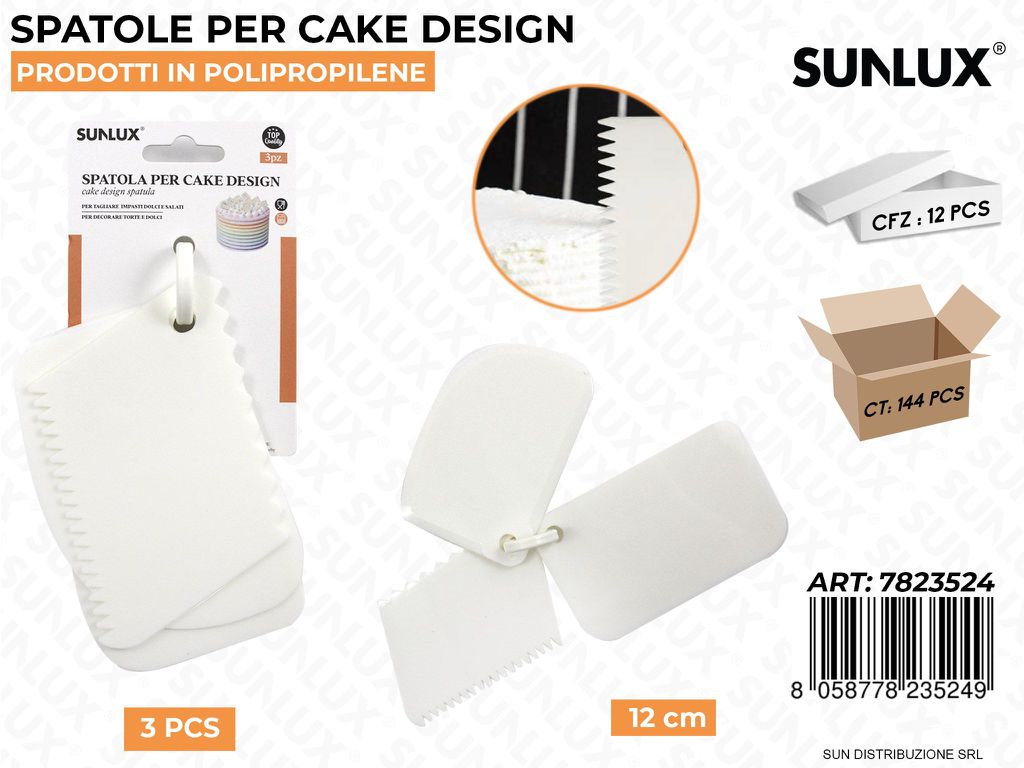 Spatole per Cake Design 3PCS Ass. 12CM