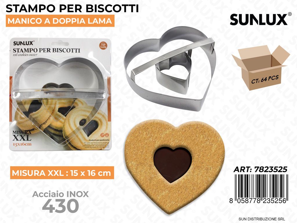 STAMPO PER BISCOTTI IN ACCIAIO 430 XXL 15*16CM /PZ DA 4**
