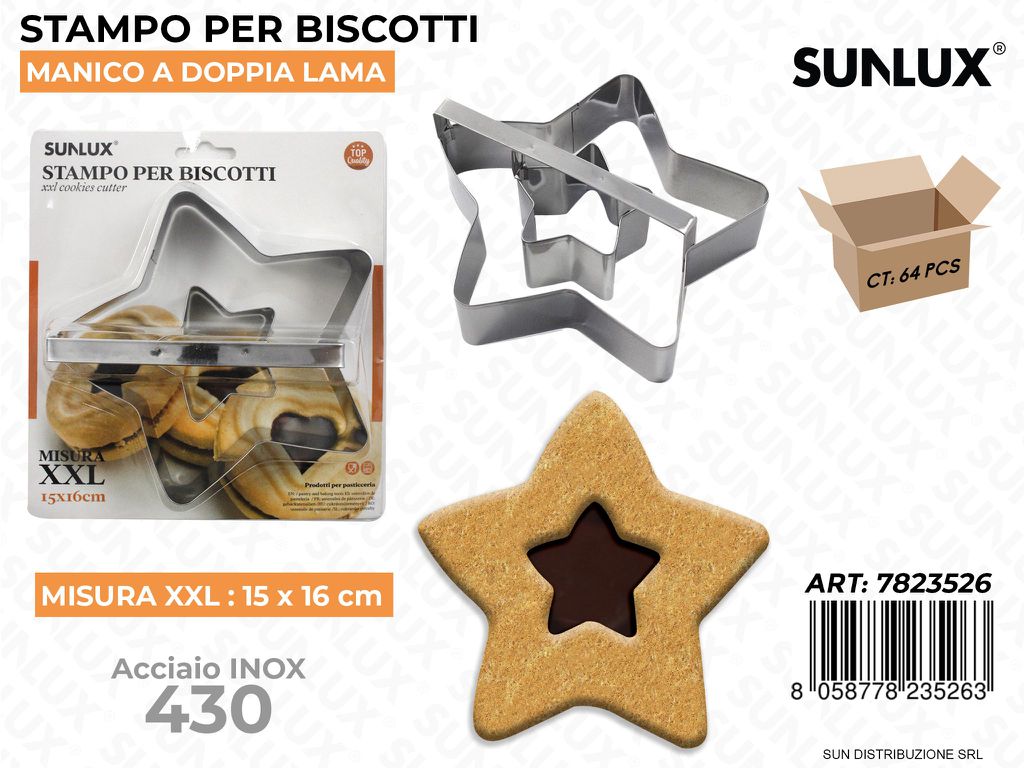 Stampo per Biscotti in Acciaio 430 Xxl 15*16CM