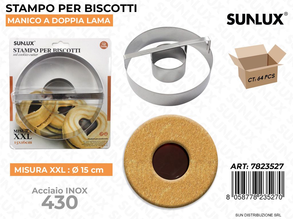 Stampo per Biscotti in Acciaio 430 Xxl D.15CM