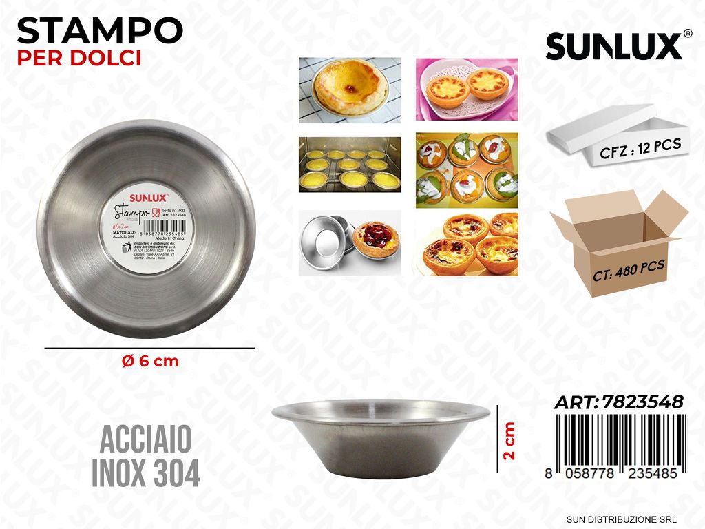 Stampo per Dolci Acciaio 304 D.6*2CM