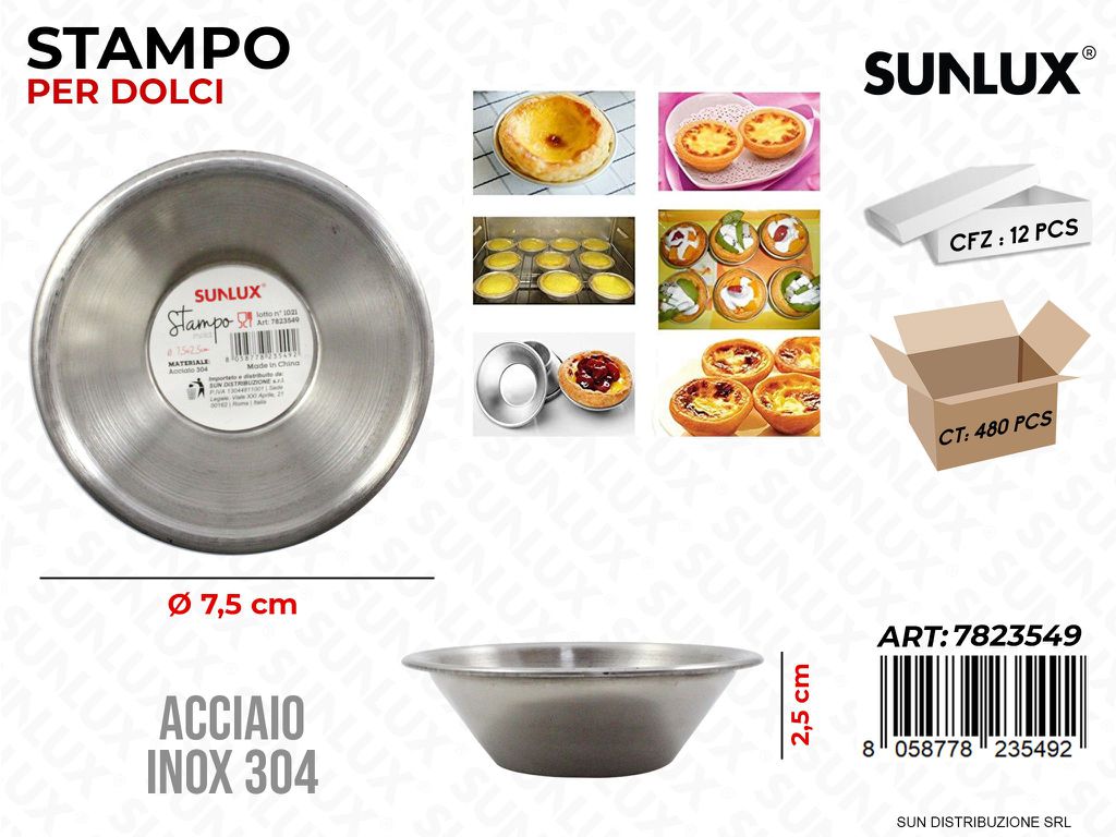 Stampo per Dolci Acciaio 304 D.7.5*2.5CM