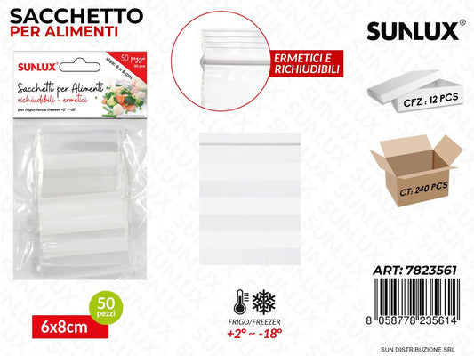 Sacchetto per Alimenti Ermetici 50PCS 6*8CM