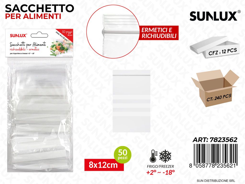 Sacchetto per Alimenti Ermetici 50PCS 8*12CM