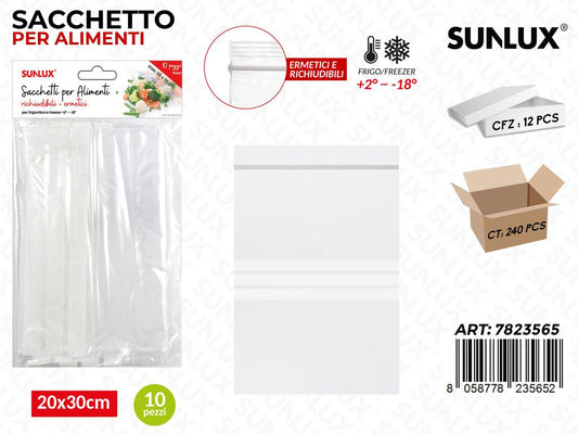 Sacchetto Per Alimenti Ermetici 10Pcs 20X30Cm