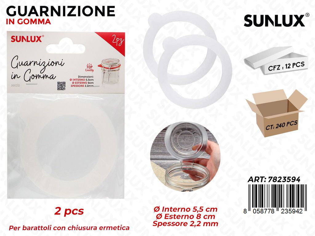 Guarnizione in Gomma per Barattoli 2PCS D.8CM