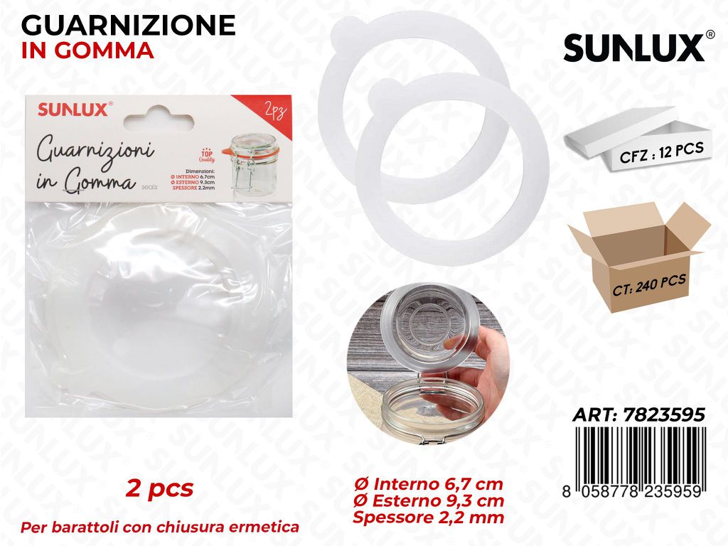 Guarnizione in Gomma per Barattoli 2PCS D.9.3CM