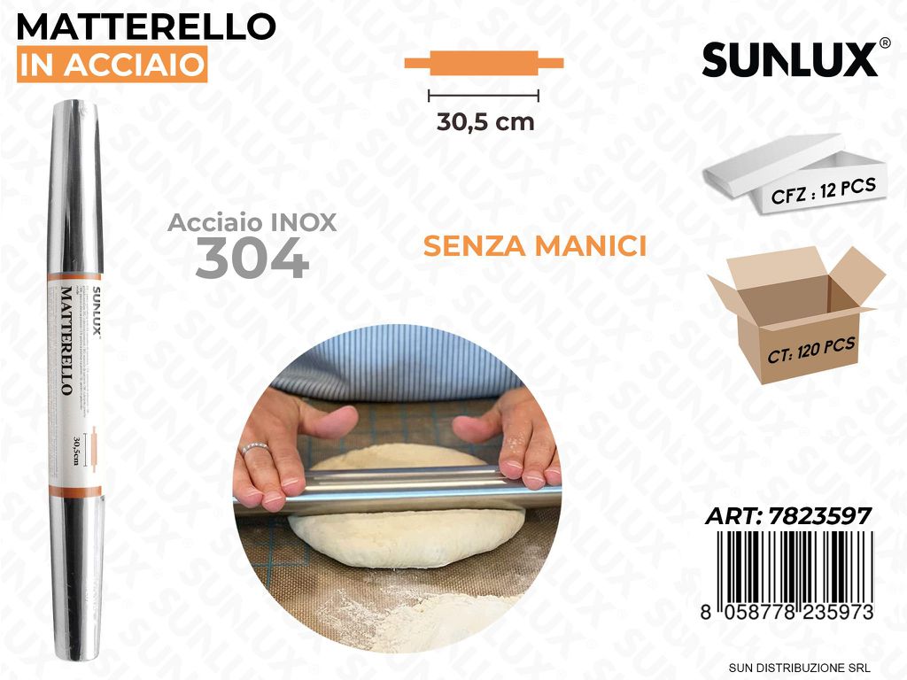 Mattarello in Acciaio 304 30.5CM