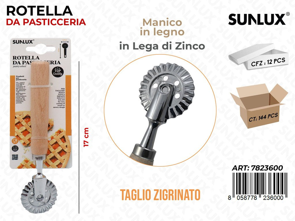ROTELLA DA PASTICCERIA LEGA ZINCO ZIGZAG 17CM /PZ DA 12**