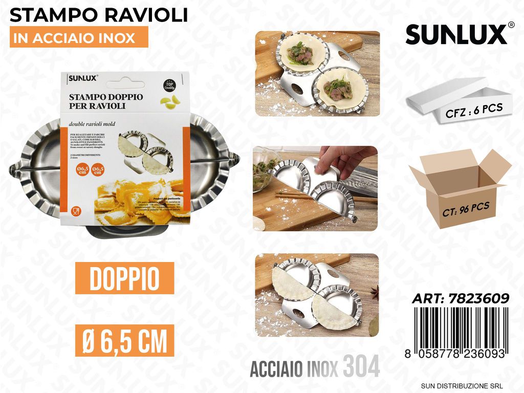 Stampo per Ravioli Doppio Acciaio 304 D. 6.5CM