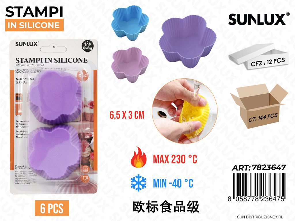 Stampi in Silicone Fiore 6PCS 6.5*3CM