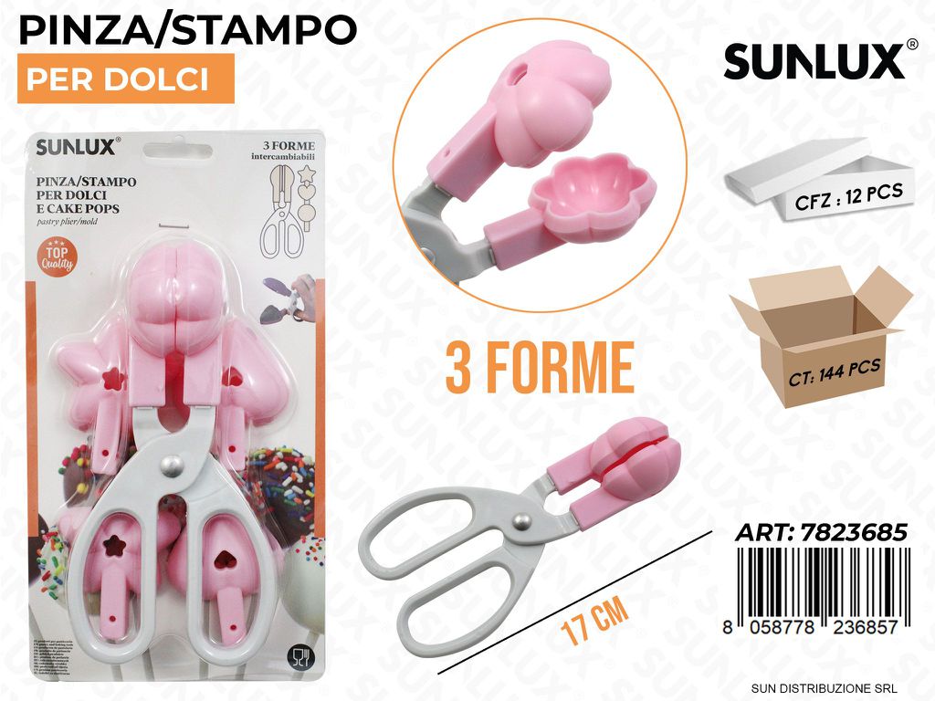 Pinza Stampo per Dolci 3 Forme 17CM