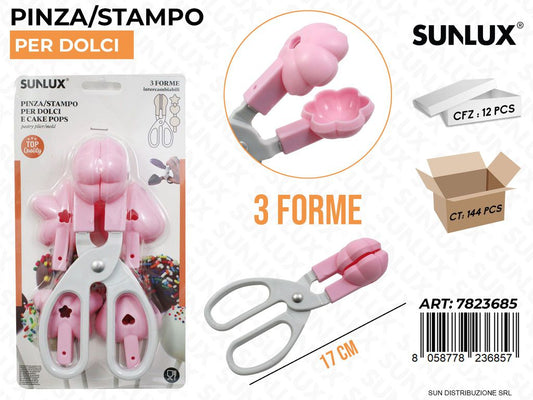 Pinza Stampo per Dolci 3 Forme 17CM