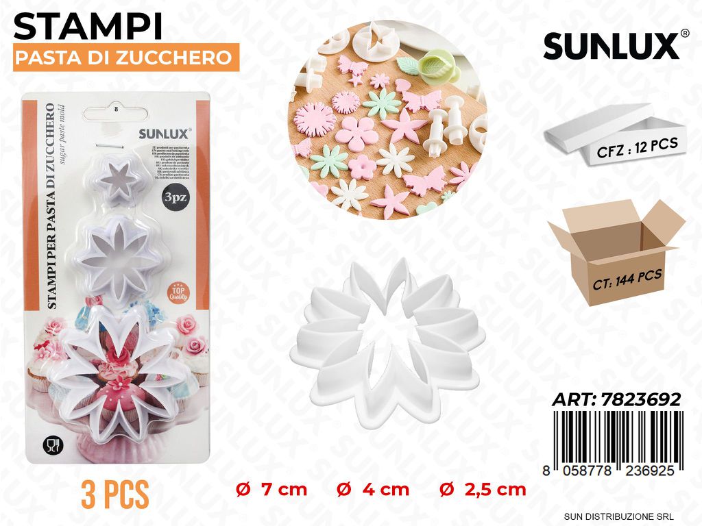 Stampi Pasta di Zucchero 3PCS Mis. Ass.