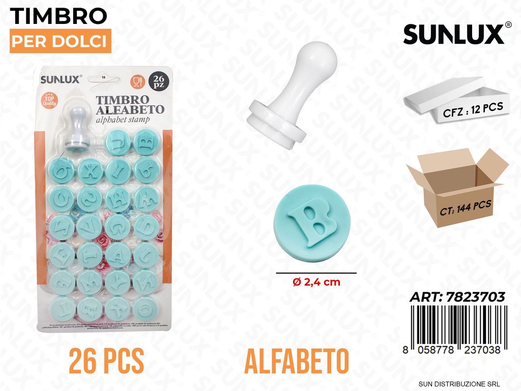 Timbro per Dolci Alfabeto 26PCS D.2.4CM