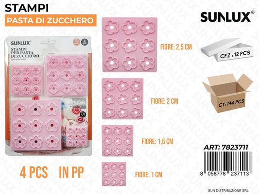 Stampi Pasta di Zucchero 4PCS Mis. Ass.
