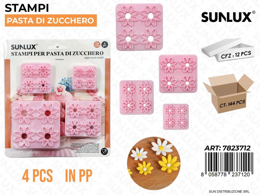 Stampi Pasta di Zucchero 4 Pcs Ass in Pp