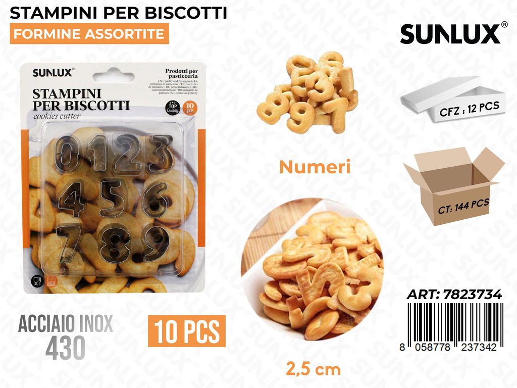 Stampini per Biscotti Acc. 430 Numeri 10PCS