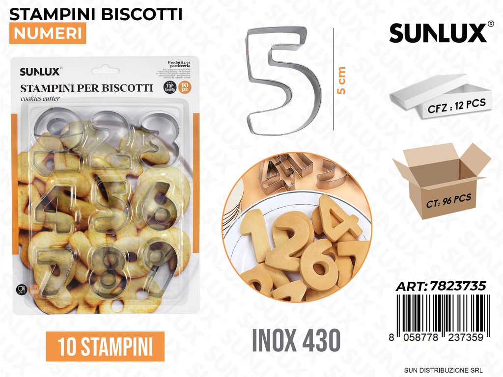 Stampini per Biscotti N. in Acciaio 430 10PCS
