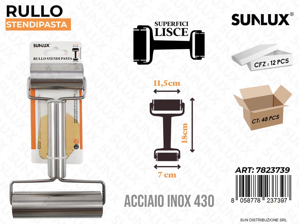 Rullo Stendipasta Doppio Acciaio 430 18*11.5*7CM