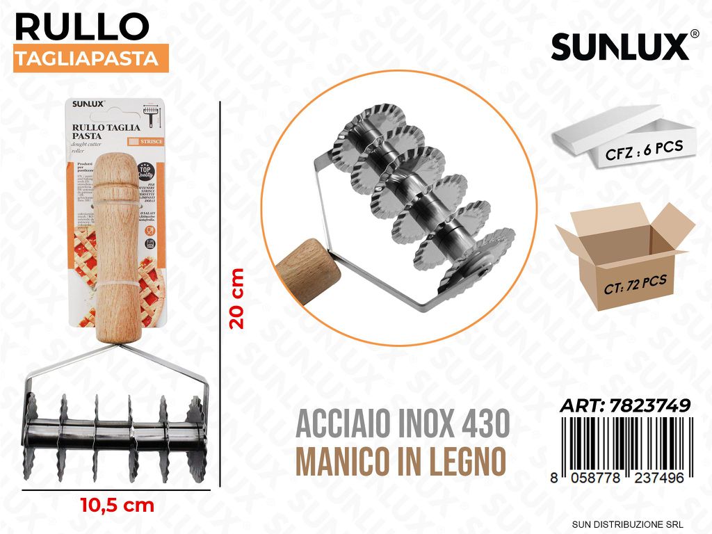 Rullo Taglia Pasta Acciaio 430 10.5*20CM / Pz da 6