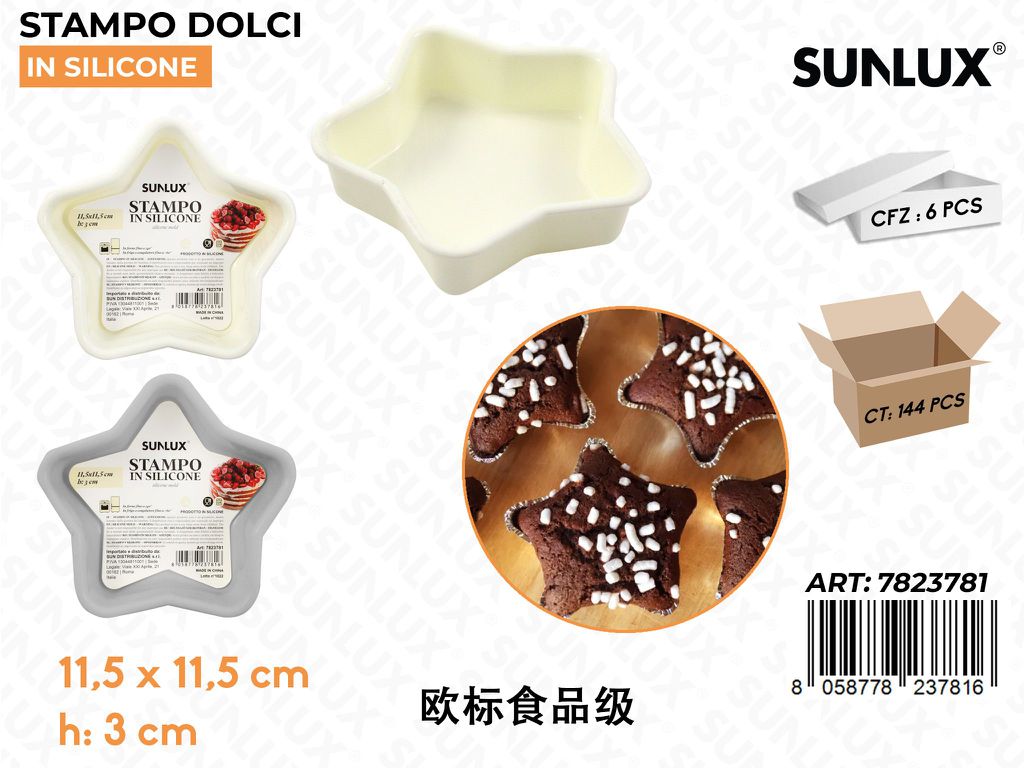 Sunlux Stampo Dolci in Silicone 11.5*11.5*3CM