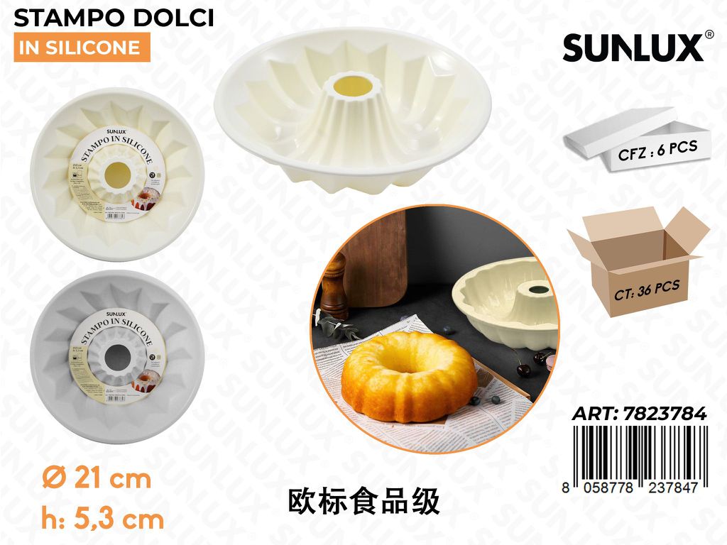 Sunlux Stampo Dolci in Silicone D.21*5.3CM