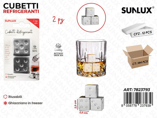 Cubetti Refrigeranti Acciaio 304 2PCS 2.5*2.5CM