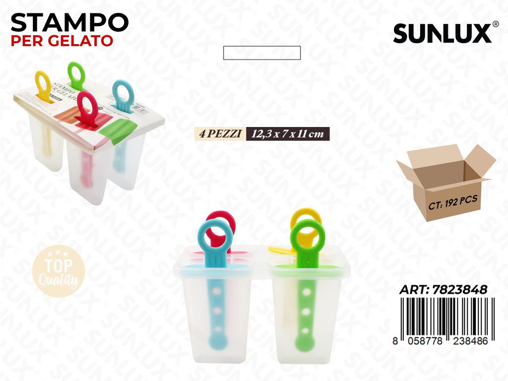 Sunlux Stampo per Gelato 4SCOMP.12.3*7*11CM
