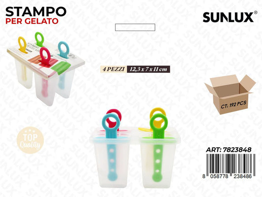 Sunlux Stampo per Gelato 4SCOMP.12.3*7*11CM