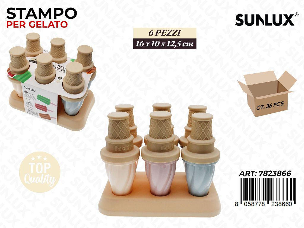 Sunlux Stampo per Gelato 6SCOMP. 16*10*12.5CM Pz da 12