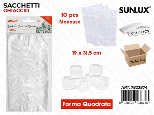 Sunlux Sacchetti Ghiaccio Quadrata 10PCS 19*31.5CM