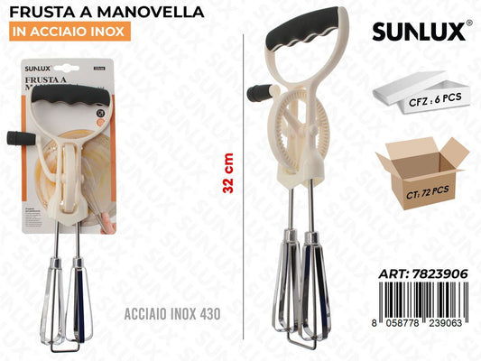 Frusta a Manovella in Acciaio 430 32CM