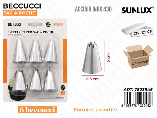 Sunlux Beccucci Sac a Poche ACC.430 6PCS 3*5CM