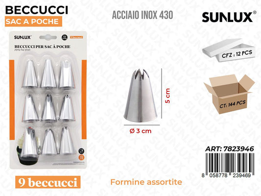 Sunlux Beccucci Sac a Poche ACC.430 9PCS 3*5CM