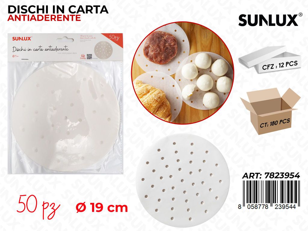 Sunlux Dischi in Carta Antiaderente 50PCS 19CM