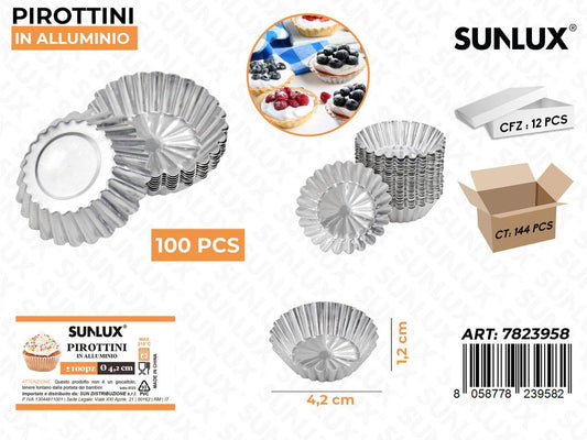 Sunlux Pirottini in Alluminio 100PCS 4.2*1.2CM