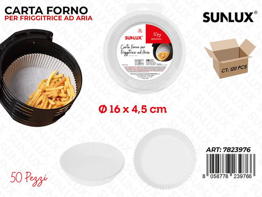 Sunlux Carta Forno per Frigg. Aria 50PCS D.16*4.5CM
