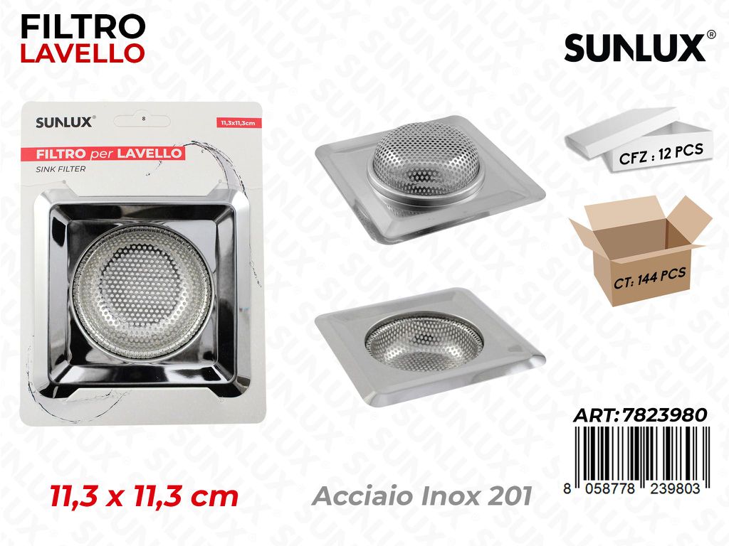 Filtro Lavello Acciaio Inox 201 D.11.3*11.3 / Pz da 12