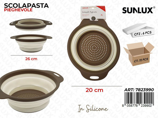 Sunlux Scolapasta Pieghevole Silicone 26*20CM