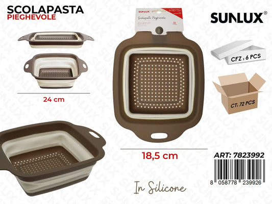 Sunlux Scolapasta Pieghevole Silicone 24*18.5CM
