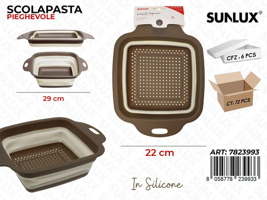 Sunlux Scolapasta Pieghevole Silicone 29*22CM