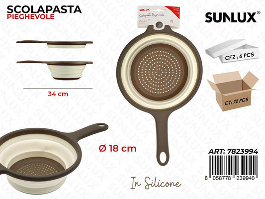 Sunlux Scolapasta Pieghevole Silicone D.18*34CM