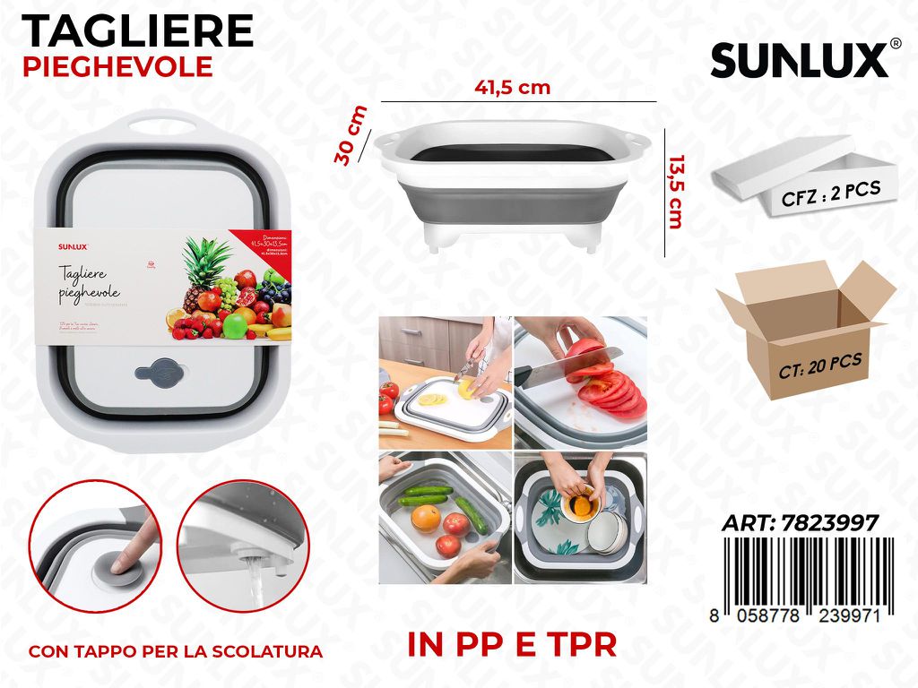 Sunlux Tagliere Pieghevole in Pp 41.5*30*13.5CM/ Pz da 2