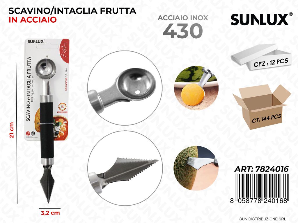 SCAVINO*INTAGLIA Frutta in Acciaio 430 3.2*21CM
