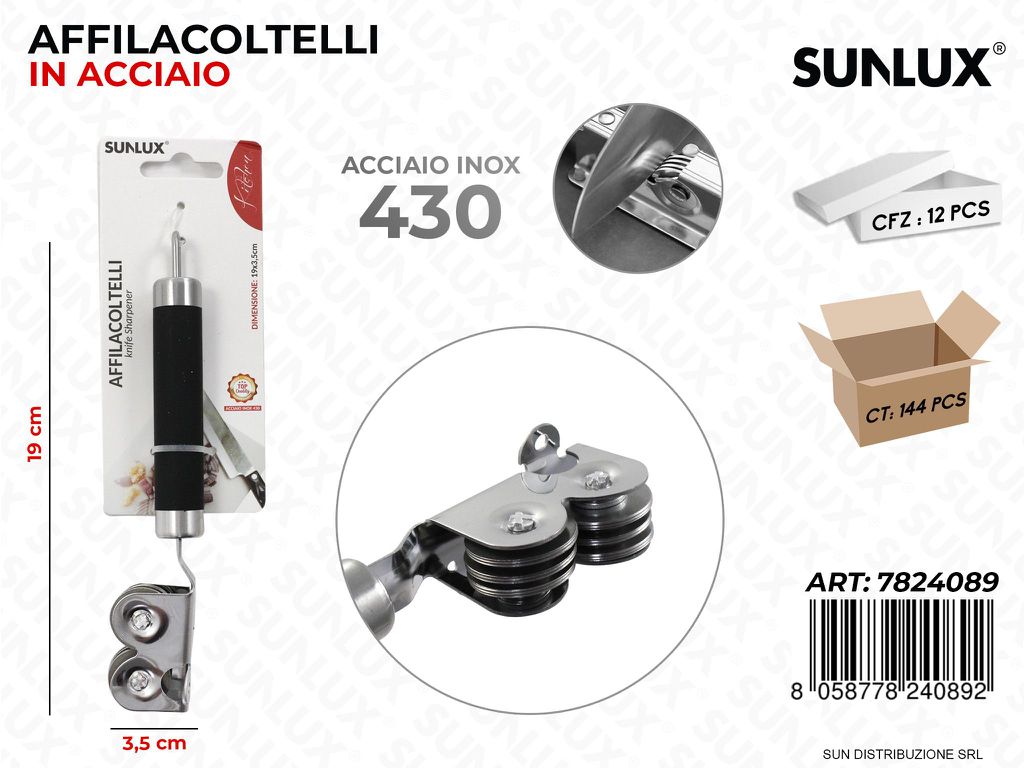 Affilacoltelli in Acciaio 430 3.5*19CM
