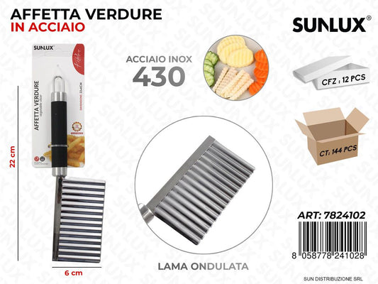 Affetta Verdure in Acciaio 430 6*22CM